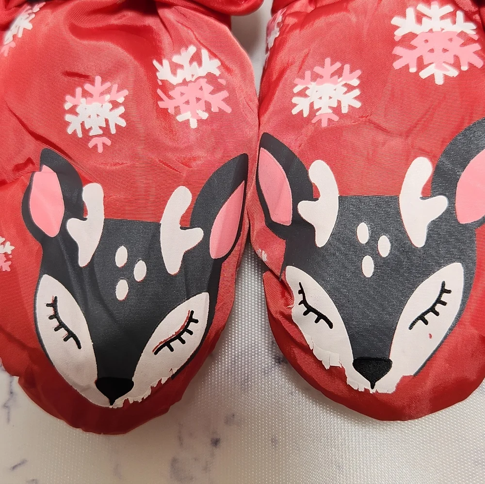 Toddler Deer Snow Warm Gloves Mittens 6-24 Months